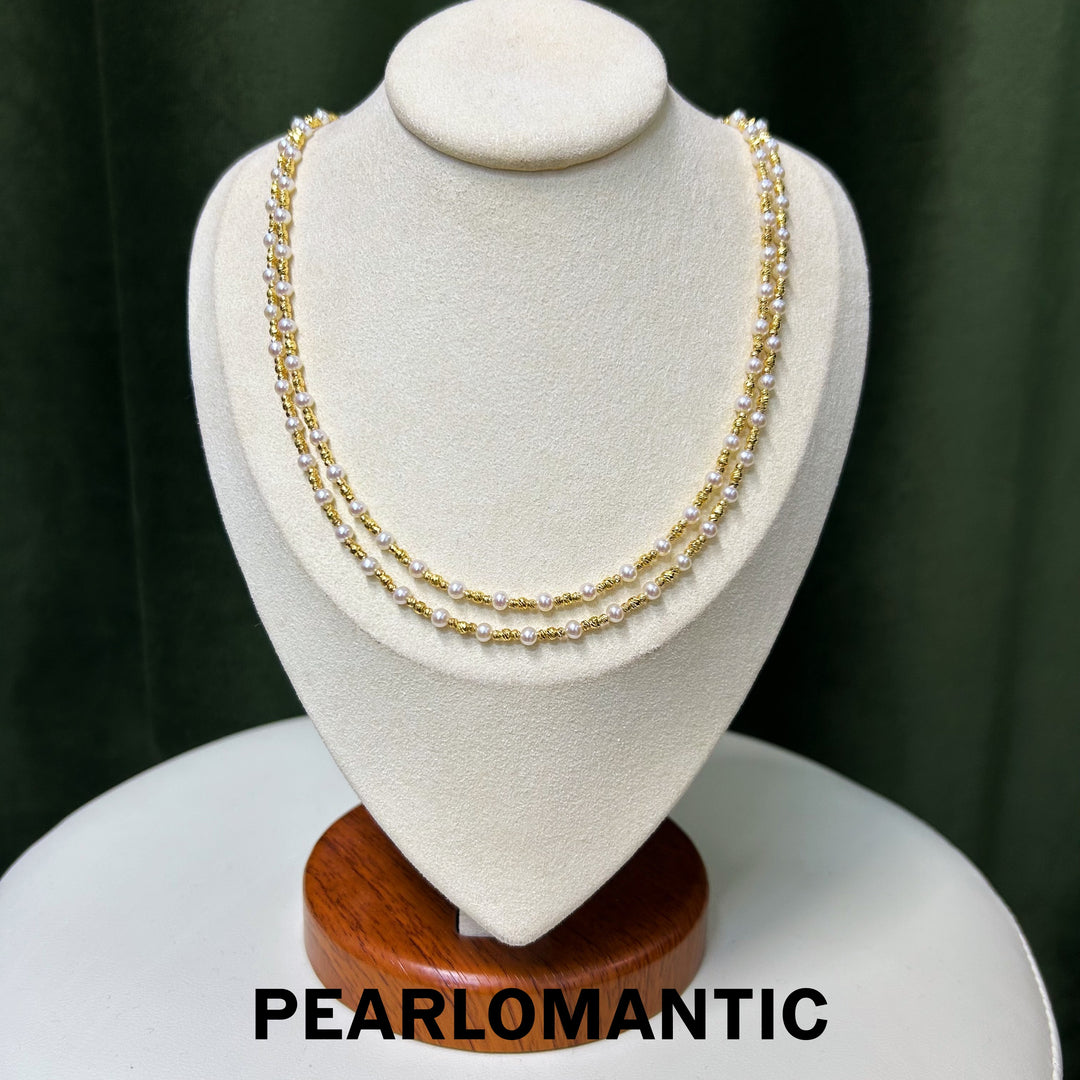 [Everyday Essentials] Freshwater Pearl 3-4mm Versatile Multi-use 95cm Necklace w/ S925 Silver