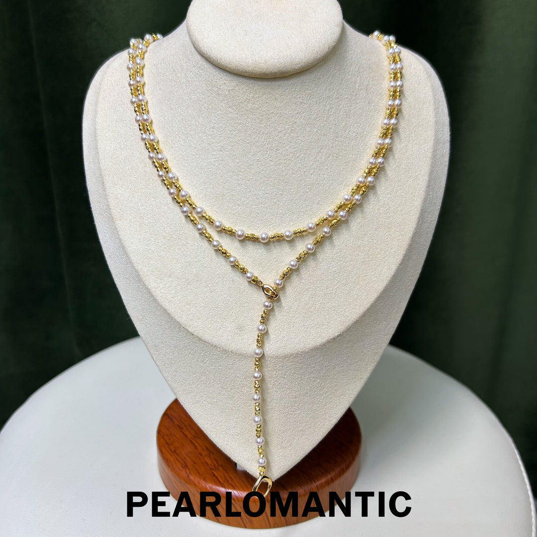 [Everyday Essentials] Freshwater Pearl 3-4mm Versatile Multi-use 95cm Necklace w/ S925 Silver