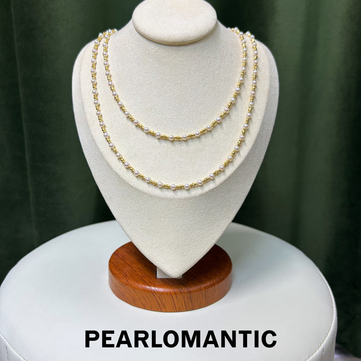 [Everyday Essentials] Freshwater Pearl 3-4mm Versatile Multi-use 95cm Necklace w/ S925 Silver