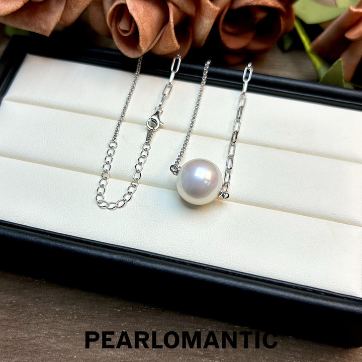 [Designer's Choice] Freshwater Pearl 13.7mm White Pinky Tone AB Style Chain Pendants