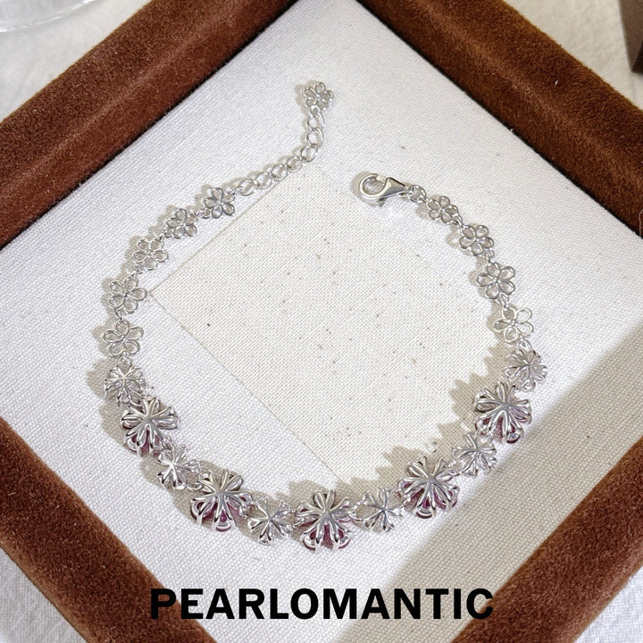 [Designer’s Choice] Candy Bloom Natural Pink Tourmaline Floral Bracelet 3.8ct