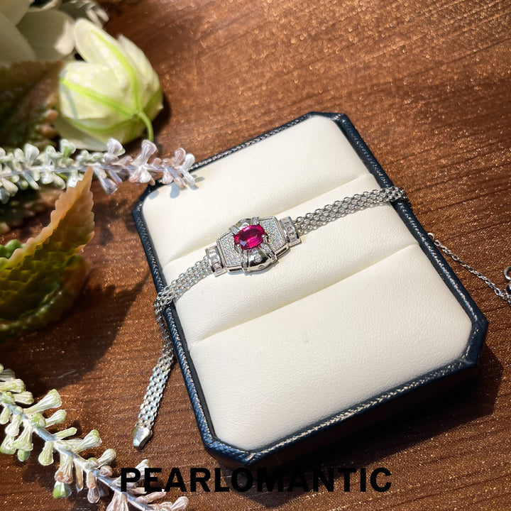 [Everyday Essential] Ruby 1.3ct & Zicron & S925 Adjustable Elegance Bracelets