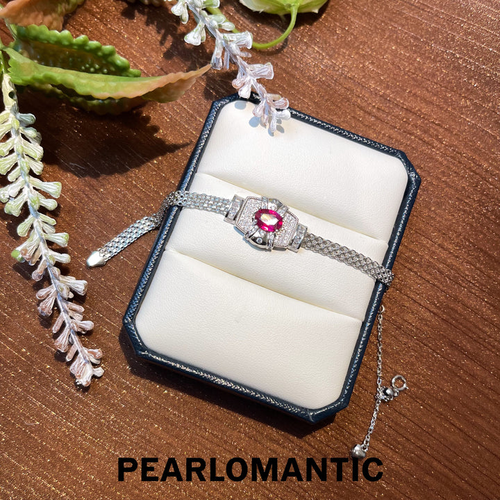 [Everyday Essential] Ruby 1.3ct & Zicron & S925 Adjustable Elegance Bracelets