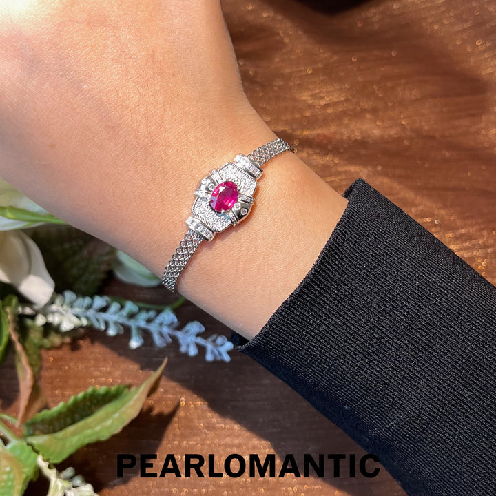 [Everyday Essential] Ruby 1.3ct & Zicron & S925 Adjustable Elegance Bracelets