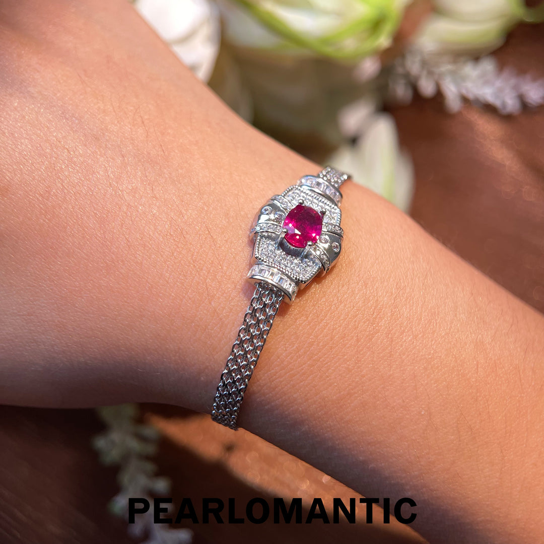 [Everyday Essential] Ruby 1.3ct & Zicron & S925 Adjustable Elegance Bracelets