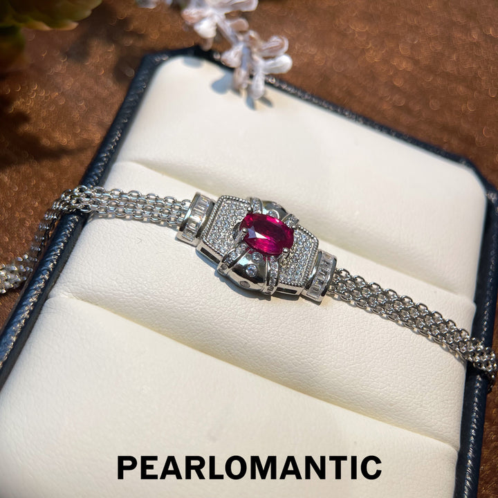 [Everyday Essential] Ruby 1.3ct & Zicron & S925 Adjustable Elegance Bracelets