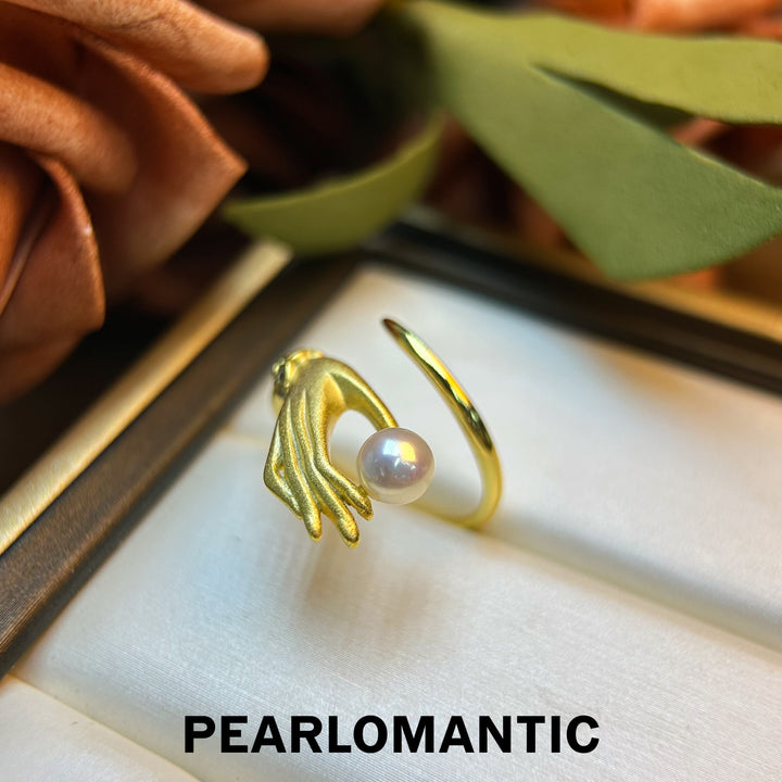 [Everyday Essential] Freshwater Pearl 4-5mm White OK-OK Adjustable Rings