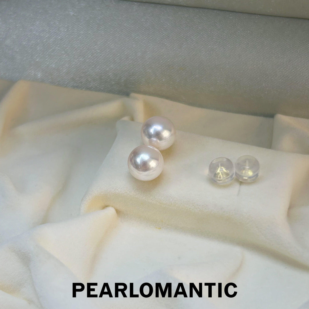 [Fine Jewelry] Hanadama Mirror-Like Akoya 7.5-8mm Classic Earring Stud w/ 18k Gold