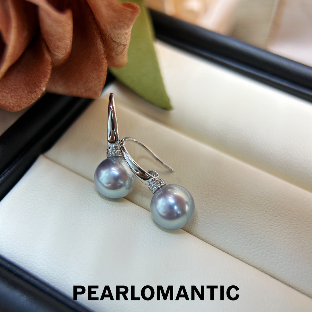 [Fine Jewelry] 18k Gold & Diamonds & Akoya Pearl 8-8.5mm Earring Hooks