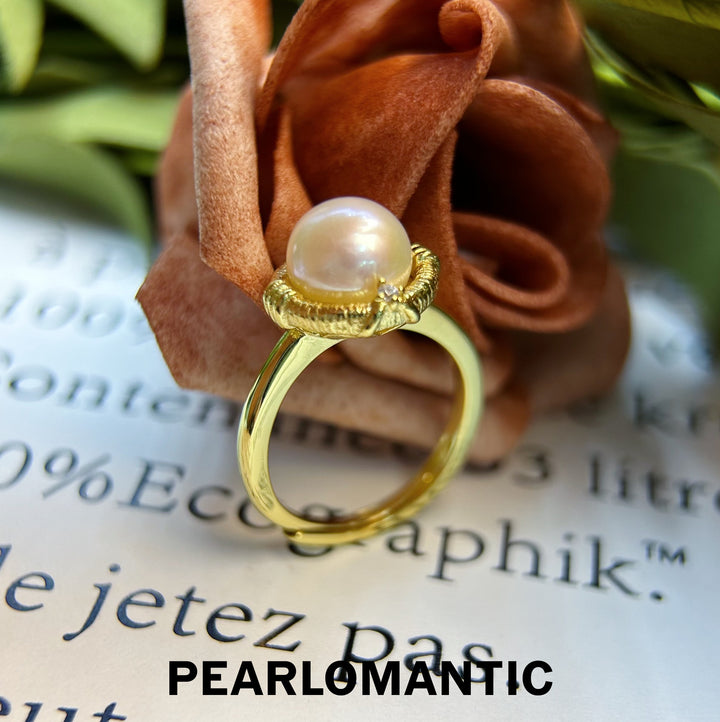 [Everyday Essentials] Non-nucleated Freshwater Pearl 8-9mm Mirror-Like Luster Adjustable Rings