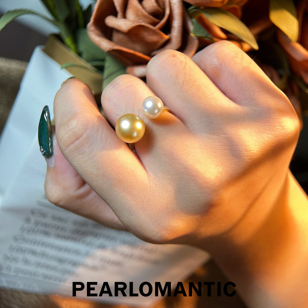 [Fine Jewelry] Akoya & South Sea Golden Pearl 4A+/5A Dual-Style Rings w/ 18k Gold