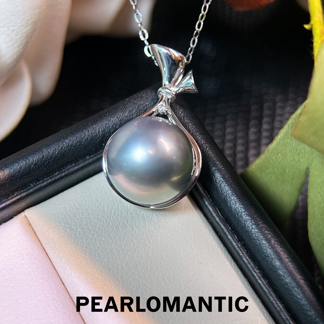 [Fine Jewelry] Mystic Night Unique 12mm Tahiti Black Pearl Pendant w/ 18K Gold