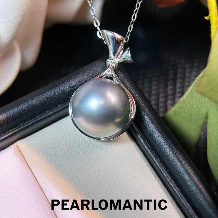 [Fine Jewelry] Mystic Night Unique 12mm Tahiti Black Pearl Pendant w/ 18K Gold
