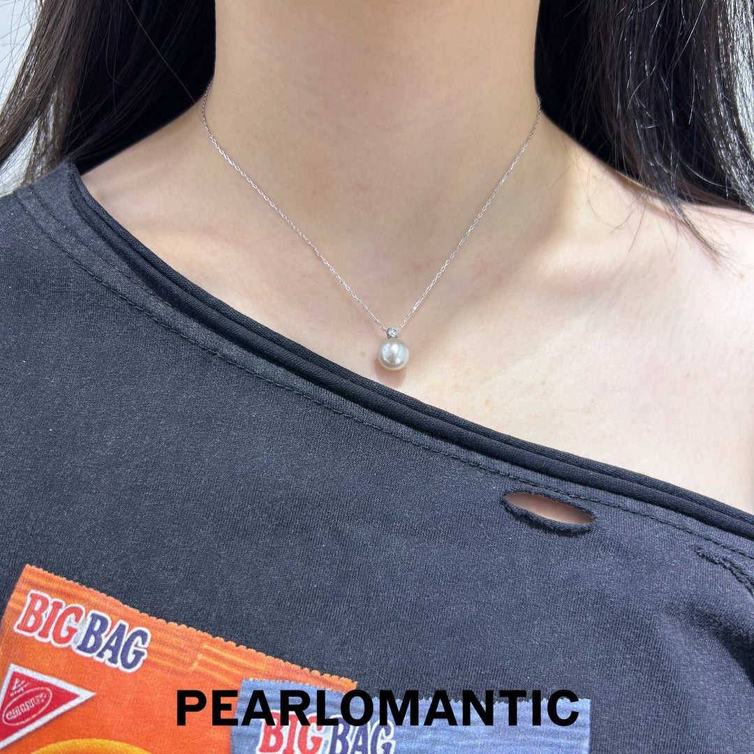 [618 Sale] 5A Akoya Madama Pearl Minimalist Pendant w/ Sparkling Top