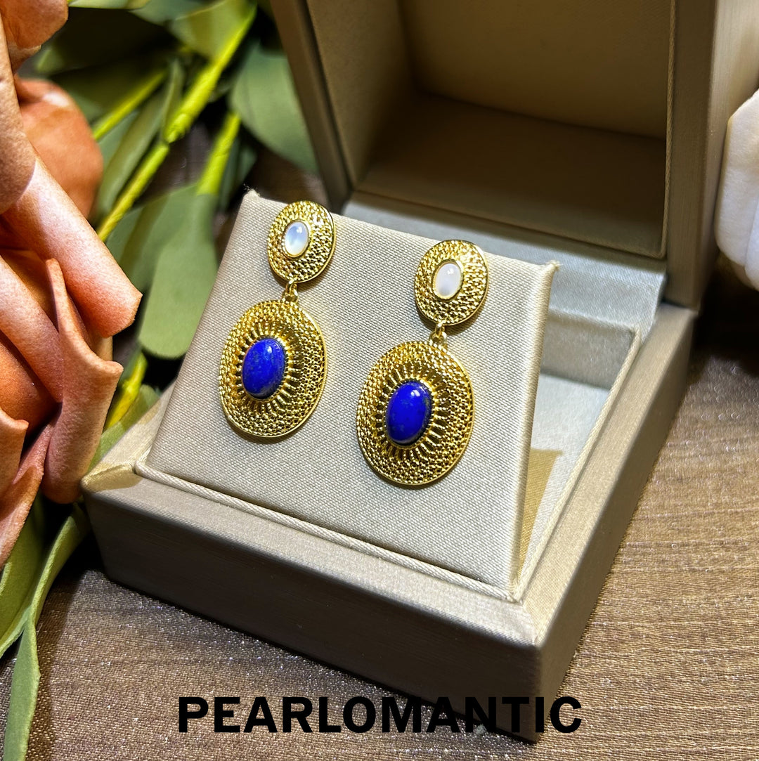 [Everyday Essentials] Lapis Lazuli & MOP Soluna Buccellati Style Earrings
