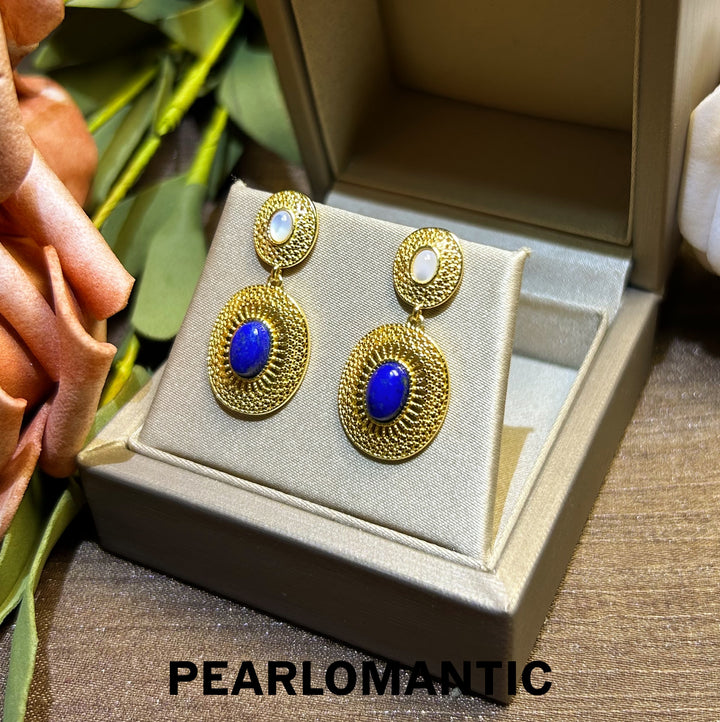 [Everyday Essentials] Lapis Lazuli & MOP Soluna Buccellati Style Earrings