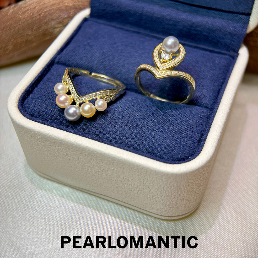 [Designer’s Choice] Candy Cascade 2.5–5mm 5A Akoya Pearl Adjustable Two-Way Statement Ring