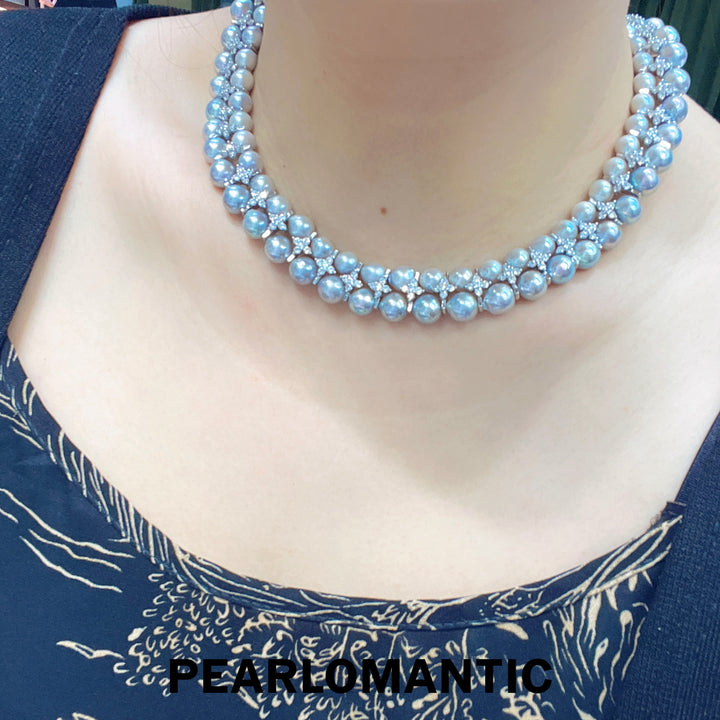[Designer's Choice] Akoya Grace Double-Strand Pearl Necklace with Bowtie Clasp