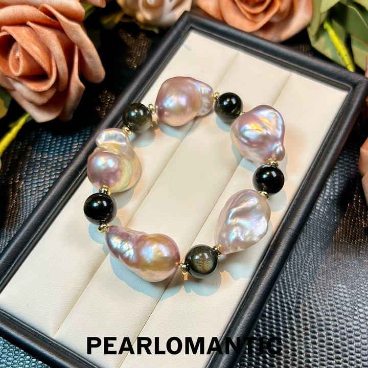 [Elección del diseñador] Pulseras con Perlas Barrocas de Agua Dulce "Galaxia Líquida"