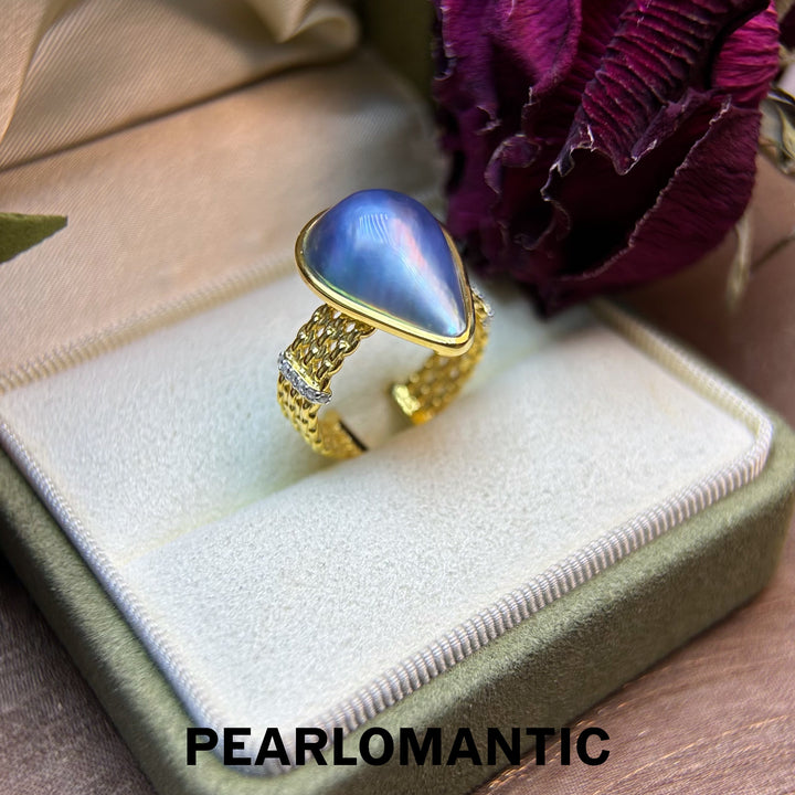 [Designer's Choice] Saltwater Mabe Pearl 12-14mm Pear Shape Adjustable Rings