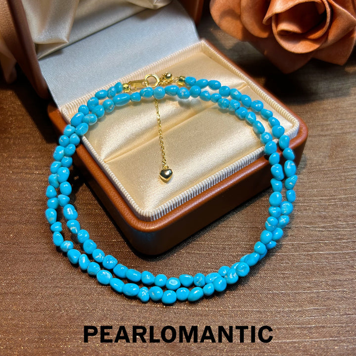 [Designer's Choice] Sleeping Beauty Turquoise Oceanic Charm Adjustable Necklace w/ S925 Silver
