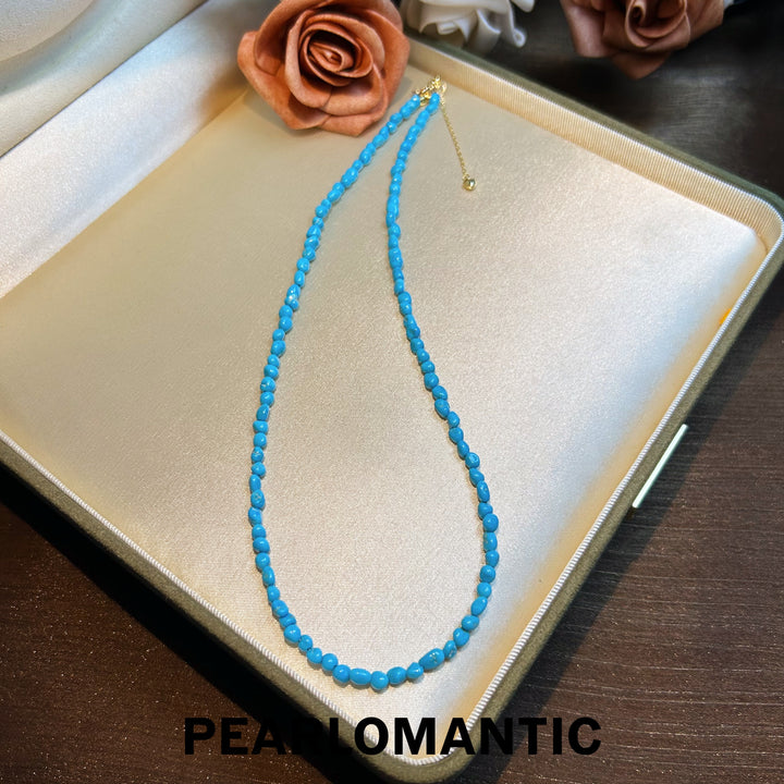 [Designer's Choice] Sleeping Beauty Turquoise Oceanic Charm Adjustable Necklace w/ S925 Silver