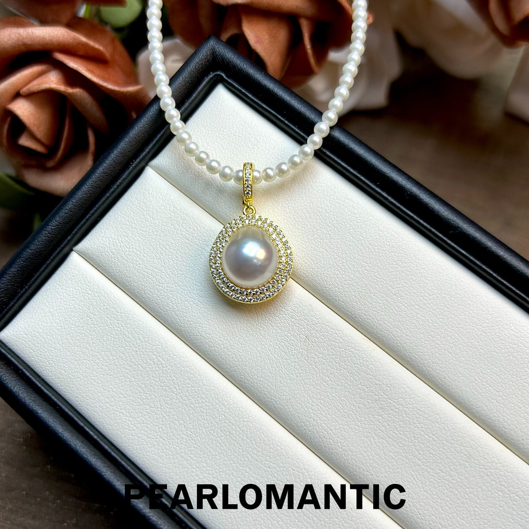 [Designer's Choice] Australian White Pearl 10-11 Near-Round All-purpose Clasp Pendants S925 Silver