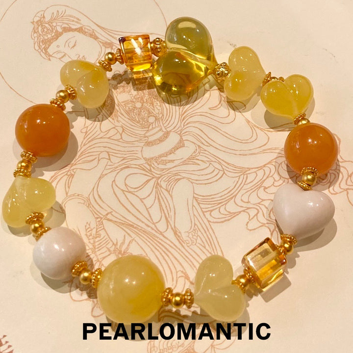 [Group-Buying] Golden Glow: Amber & Beeswax Amber Synergy Bracelet w/ S925 Silver