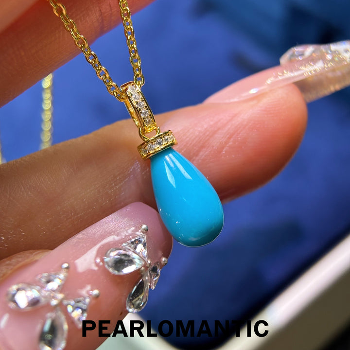 [Designer’s Choice] Azure Drop Sleeping Beauty Turquoise S925 Silver Convertible Pendant