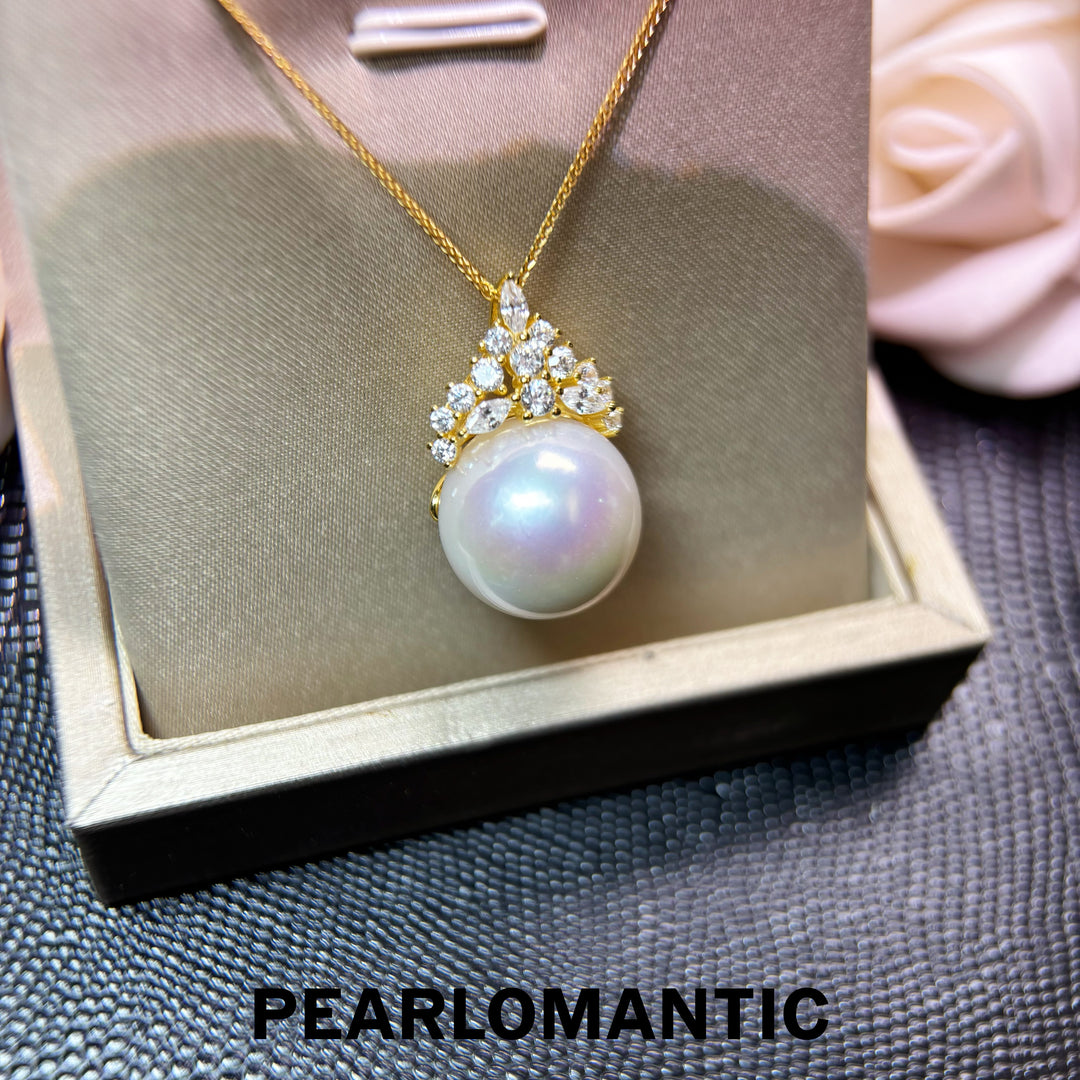 [Designer’s Choice] Snow Queen 15–16mm Pinky Tone Mirror Pearl s925 Pendant
