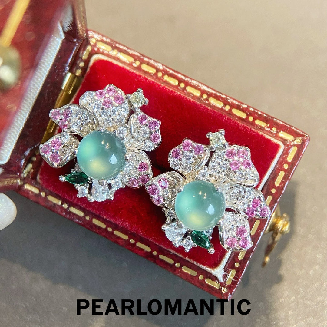 [Designer's Choice] Frozen Bloom Jade Petal Earrings w/ S925 Silver Custom Accessories