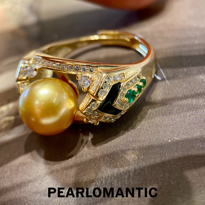 [Designer's Choice] South Sea Golden Pearl 9-10mm Vintage Style Adjustable Rings