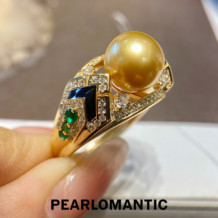 [Designer's Choice] South Sea Golden Pearl 9-10mm Vintage Style Adjustable Rings