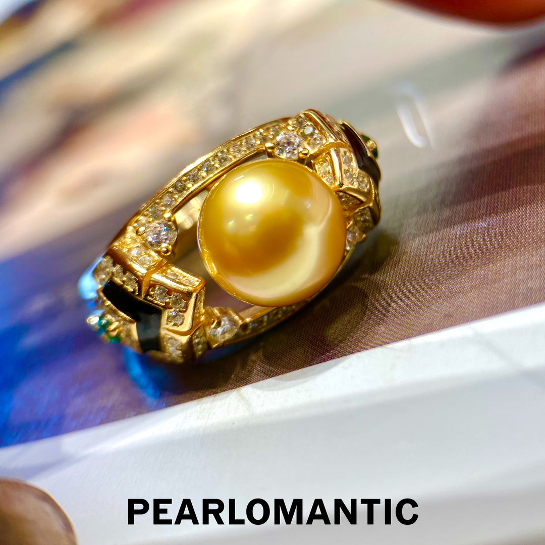 [Designer's Choice] South Sea Golden Pearl 9-10mm Vintage Style Adjustable Rings