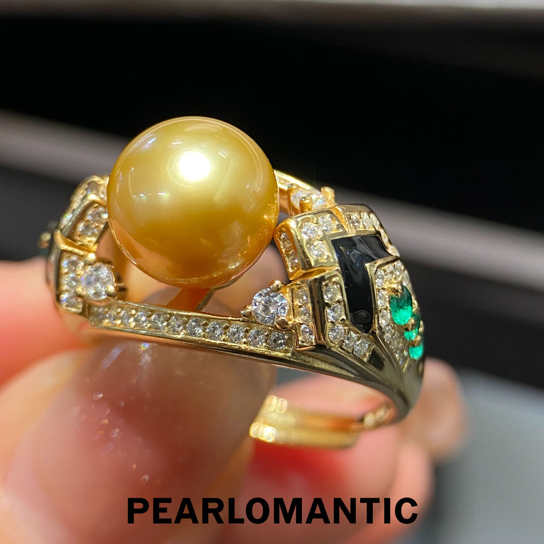 [Designer's Choice] South Sea Golden Pearl 9-10mm Vintage Style Adjustable Rings