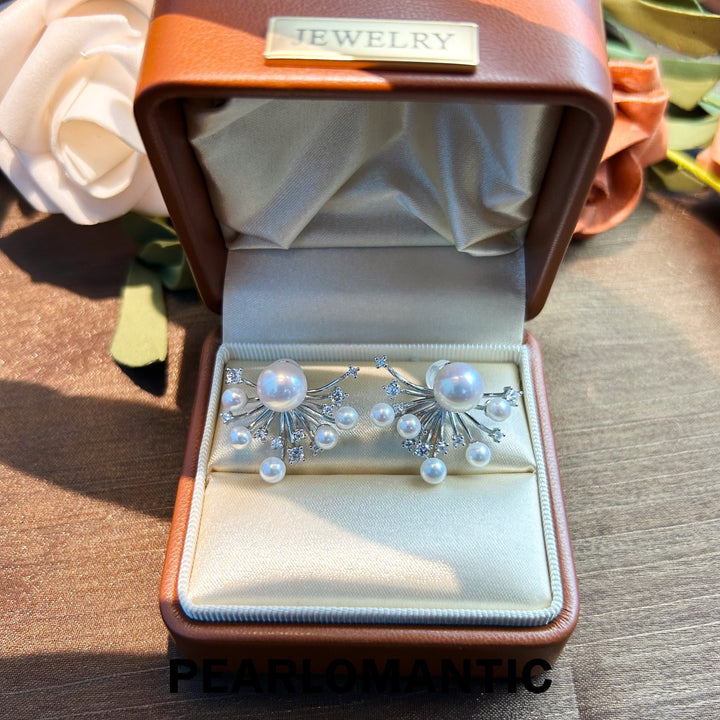 [Designer's Choice] Freshwater Pearl Multi-sizes Luna Bloom Modular Earring Studs w/ S925 - Excluded