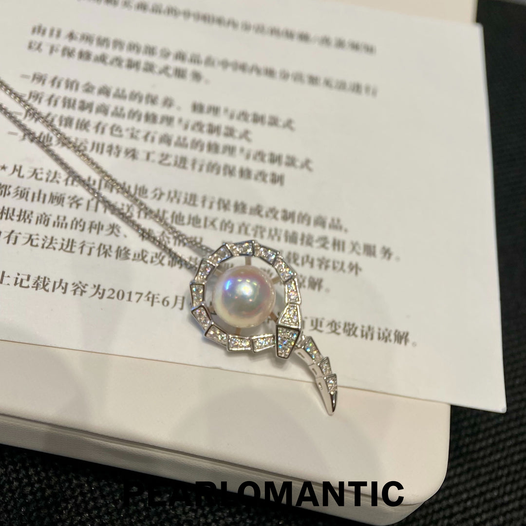 [Designer's Choice] Akoya Pearl White Pinky Tone Snake Design Pendants