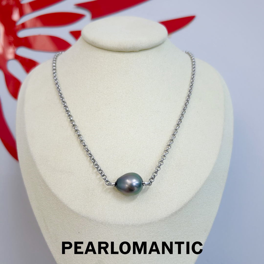 [Designer's Choice] Tahitian Pearl Baroque 13-15mm Silver Necklace 40+5cm