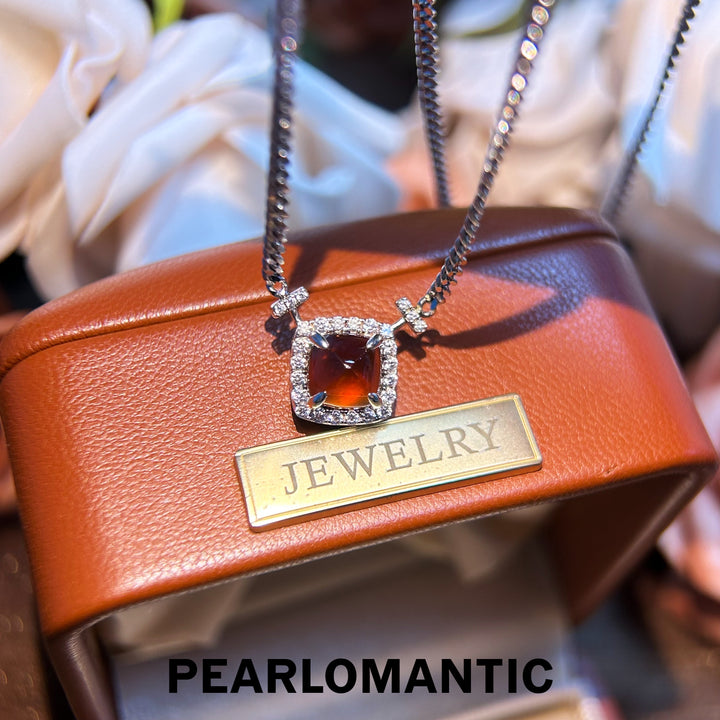 [Designer's Choice] Fiery Garnet Cuban Link Radiance S925 Adjustable Necklace