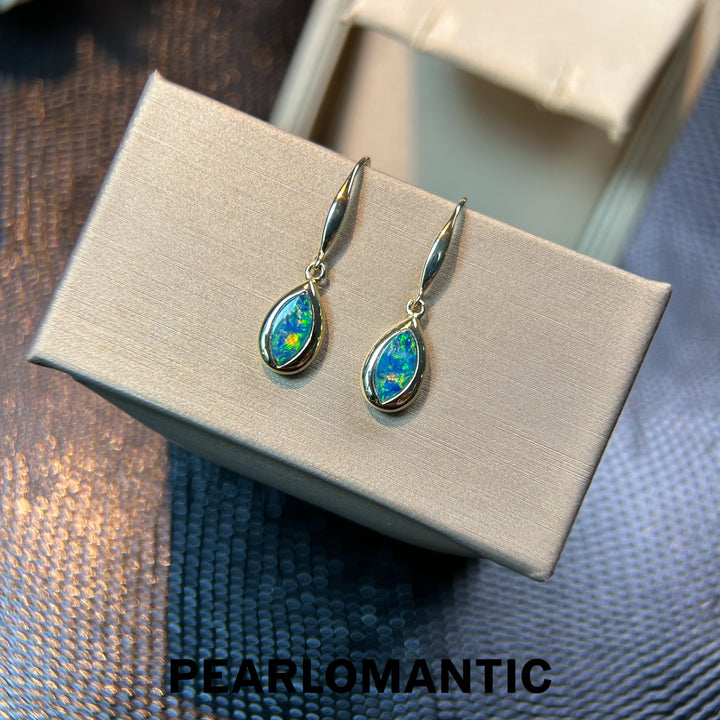 [Fine Jewelry] 14k Gold Australian Opal Pearl Shape Deep Sea Echo Earrings