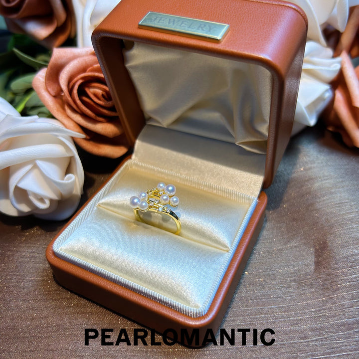 [Designer's Choice] Akoya Pearl Graceful Bouquet S925 Silver Adjustable Ring
