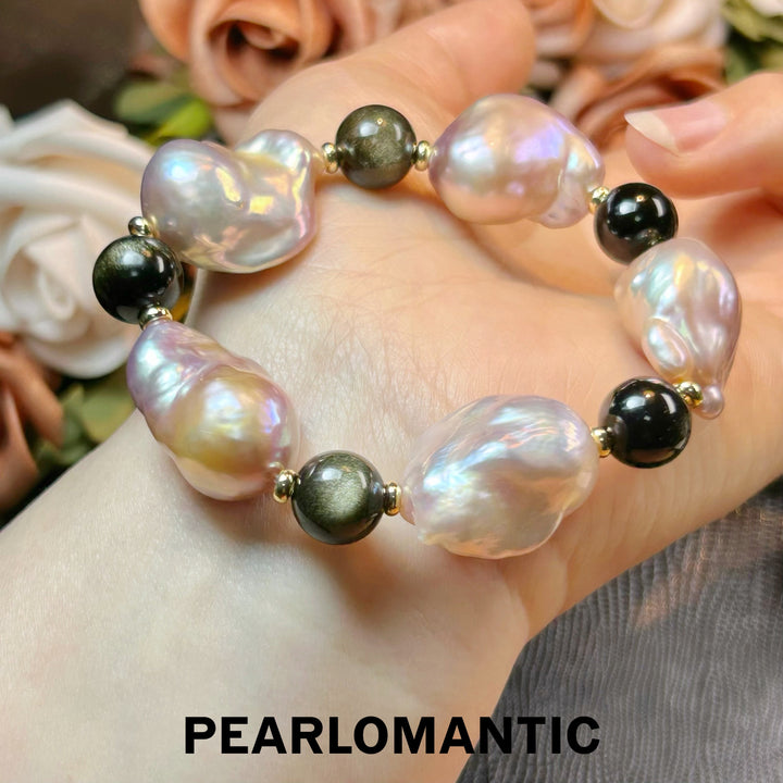[Elección del diseñador] Pulseras con Perlas Barrocas de Agua Dulce "Galaxia Líquida"