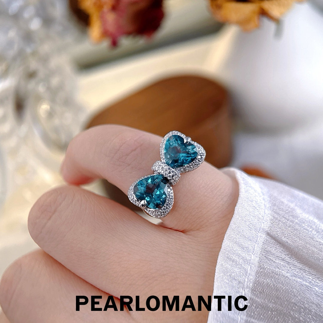 [Designer’s Choice] Blue Ribbon Natural London Blue Topaz Statement Ring in S925 Silver