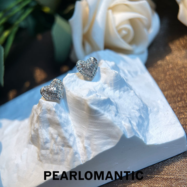 [Fine Jewelry] 18k Gold & Diamonds 0.42ct Heart Shape Earring Studs