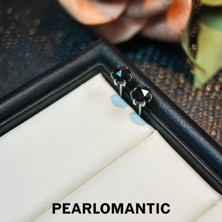 [Fine Jewelry] Black Diamonds & PT900 Midnight Spark Earring Studs