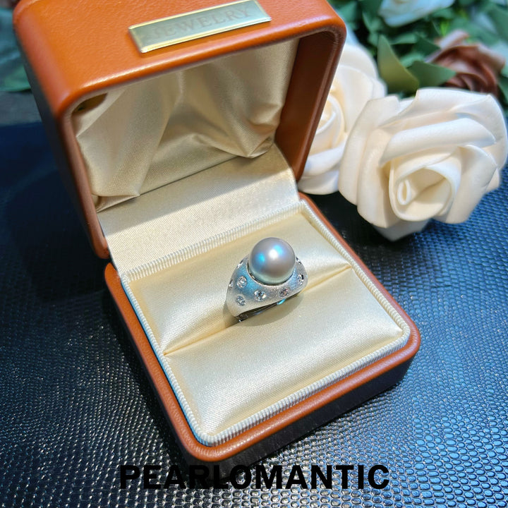 [Designer's Choice] Platinum-Grey Tahitian Pearl Buccellati-Style Ring