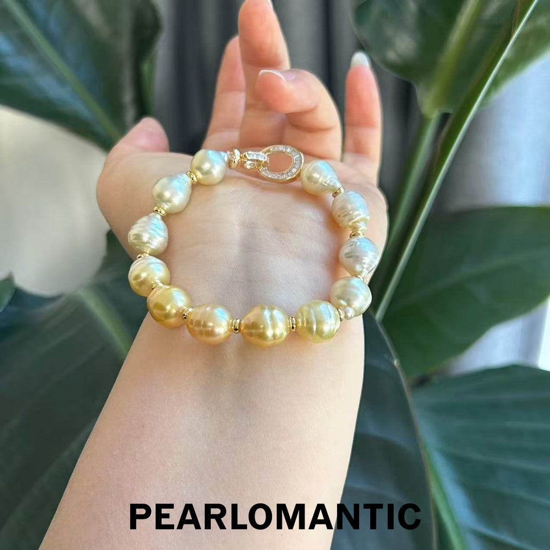 [Designer's Choice] South Sea & Australian White Pearl Half & Half S925 Silver Bracelets