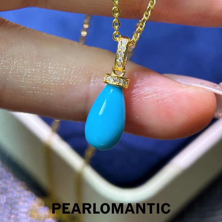 [Designer’s Choice] Azure Drop Sleeping Beauty Turquoise S925 Silver Convertible Pendant