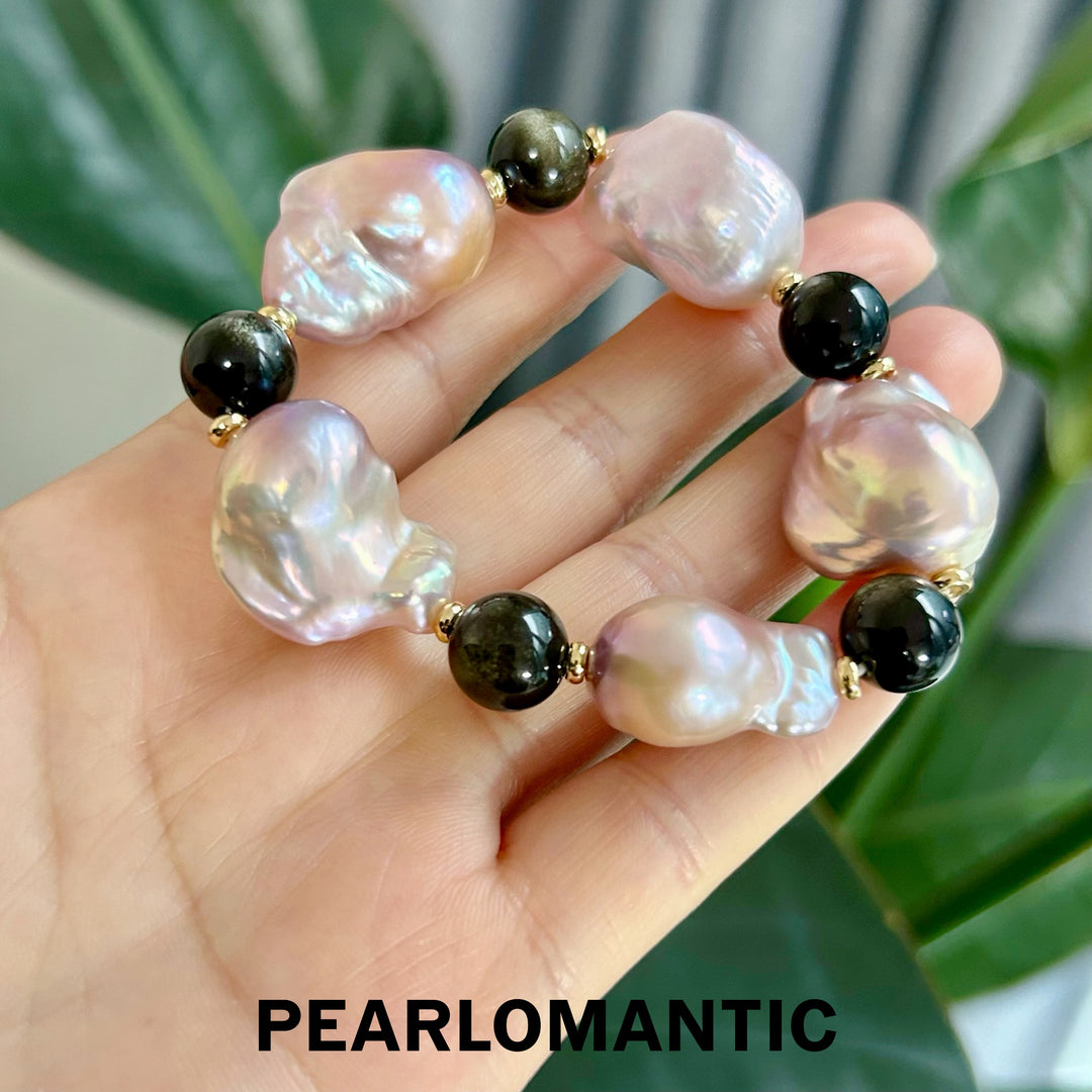 [Elección del diseñador] Pulseras con Perlas Barrocas de Agua Dulce "Galaxia Líquida"