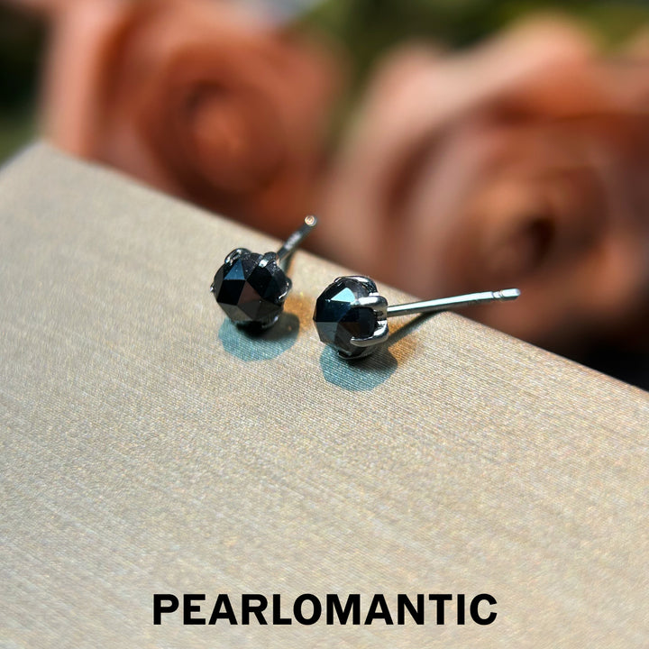 [Fine Jewelry] Black Diamonds & PT900 Midnight Spark Earring Studs